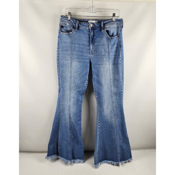 Kancan Jeans Womens 31 Blue Flare High Rise Front Seam Denim (31x30) 123137 - Picture 1 of 10